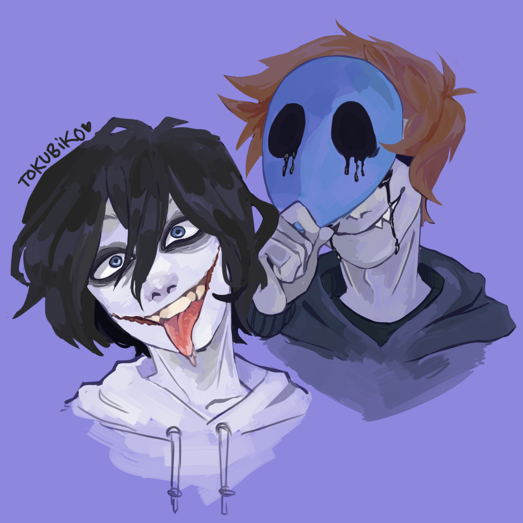 tokuv:
“creepypasta in 2021. jeff the killer and eyeless jack. ive decided to cause problems on purpose.
”