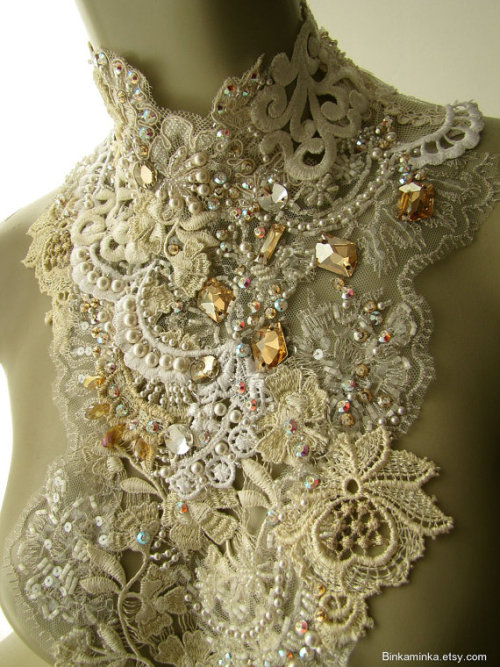 transientfashion:Wedding Choker Swarovski and Lace by binkaminka