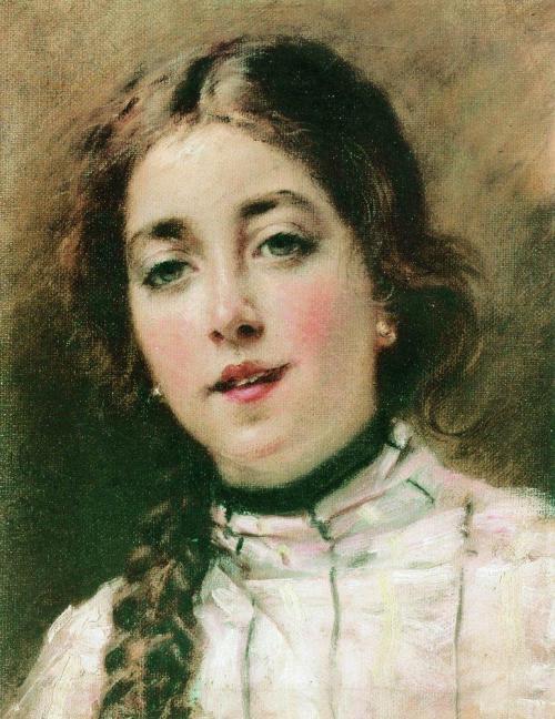 artist-kmakovsky: Portrait of Artist’s Daughter Olya, 1900, Konstantin Makovsky www.wi