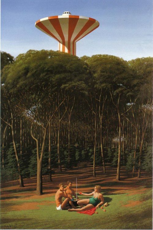 ratatoskryggdrasil:Jeffrey Smart, The Picnic, 1980