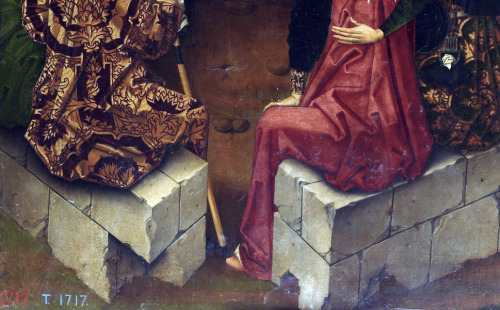 Maestro de Miraflores - St. John the Baptist preaching (c. 1490). Detail.