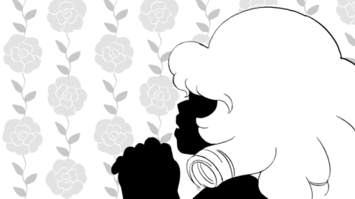 troffie:  Here are some of the drawings from the episode ‘Your Mother and Mine’ of Steven Universe. The challenge was to depict the highly stylized fairytale of Rose’s time on Earth. In keeping with ‘The Answer’, the Lotte Reiniger/Shoujo influences