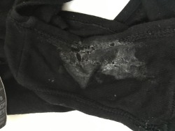 ranger292987:  Stained panty over flowing from soaked panty liner after night out with lover