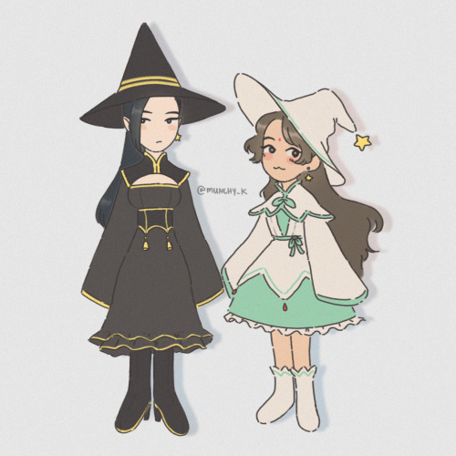 munchy-k:i wanted to draw beefleaf and witches ive brewed up some witchy hualian designs this time (