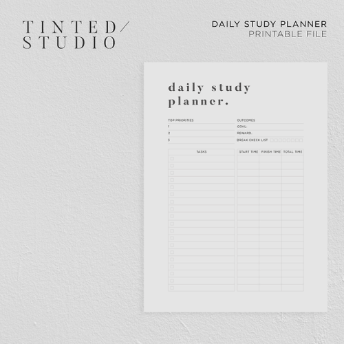 Daily Study Planner by Tinted Studio