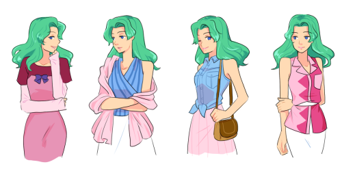 cluelessjellyfish:Some of the outfits that Michiru wore in the anime (excluding Crystal).- Reason: I