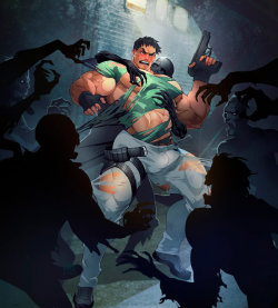 wonderluxuris:  Chris Redfield zombie attack by luxurisDA