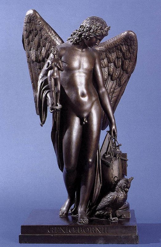 ganymedesrocks:  Genio Bornii, 1785, a bronzed plasterFranz Anton Zauner (1746-1822)