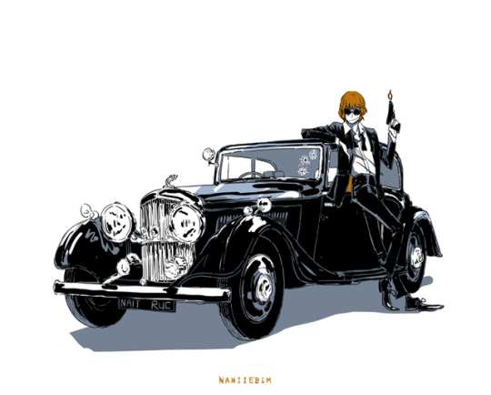 The name's Crowley. A.J. Crowley. In honour of the one time he bought petrol, and the James Bond bullet hole window...