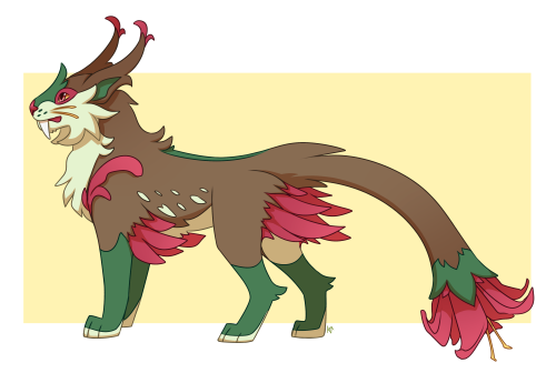 A sprigatito fake evolution– the first of possibly a few from me haha. It’s grass/fairy and ca