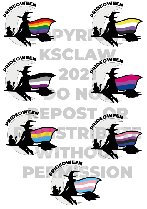 ksclaw:Pride Pumpkins and Pride Witches, gonna be available as badges and maybe stickers at J-Popcon