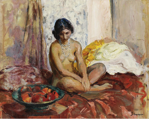 fleurdulys:Egyptian Woman with the Dish of Fruits - Henri Lebasque 1931