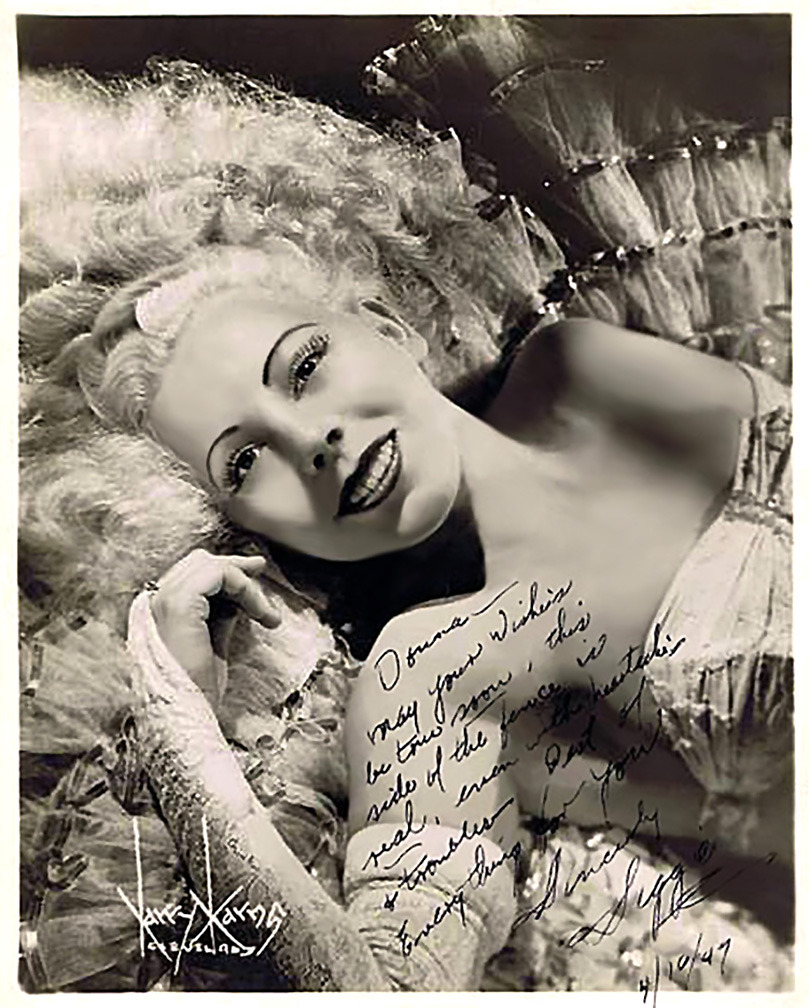 Sigrid FoxVintage 40’s-era promo photo personalized to fellow dancer Donna Leslie: