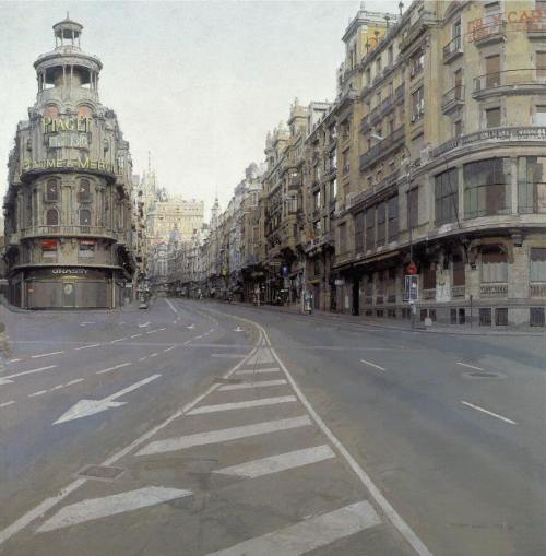 arsvitaest:  Antonio López García, Gran Vía, 1974-1981, oil on panel 