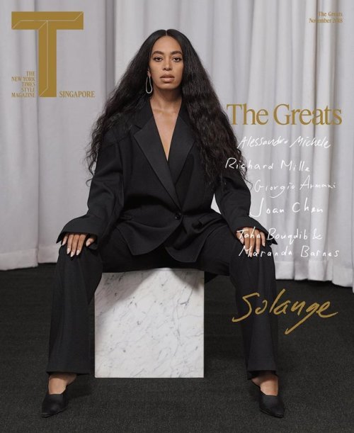sinnamonscouture: Solange Knowles Covers T Magazine Singapore, November 2018