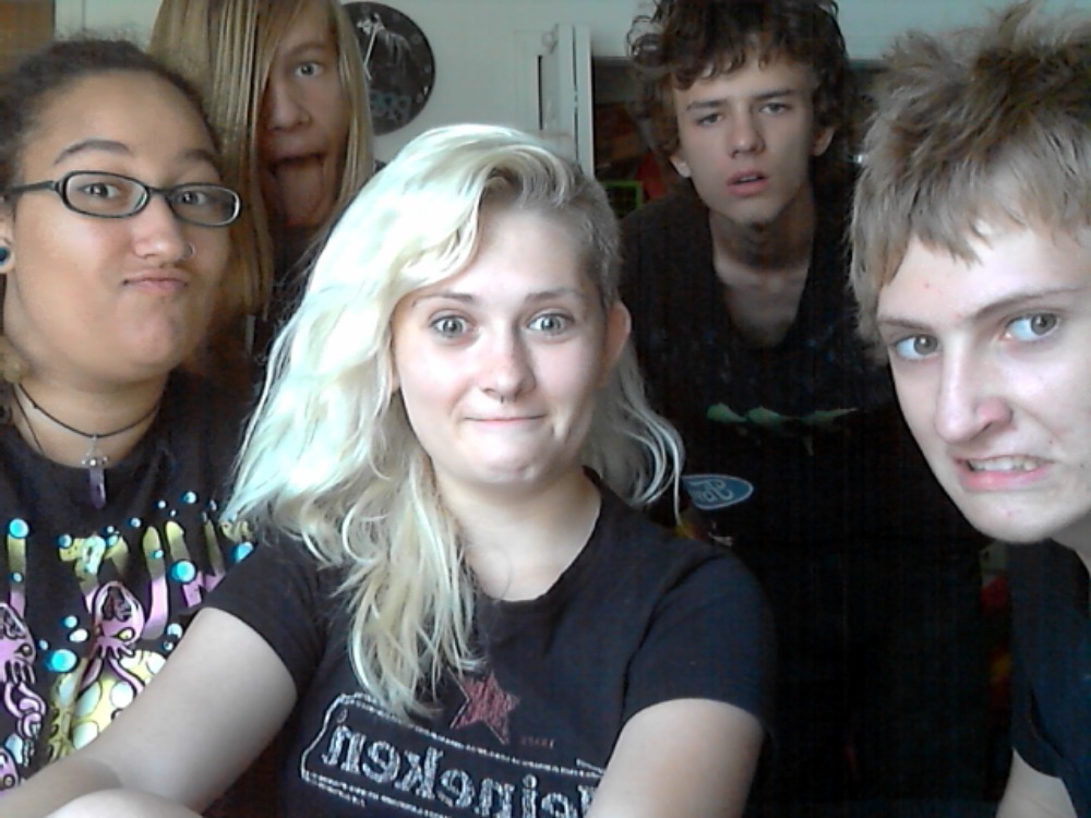 horny4blood:  we partied last night \m/left to right Nina, Jacob, me, sebastian,