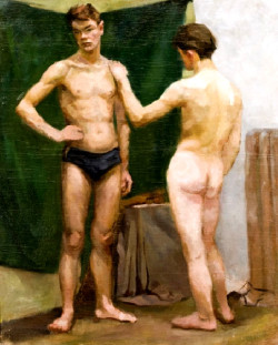 Hungarian School -Two Male Models