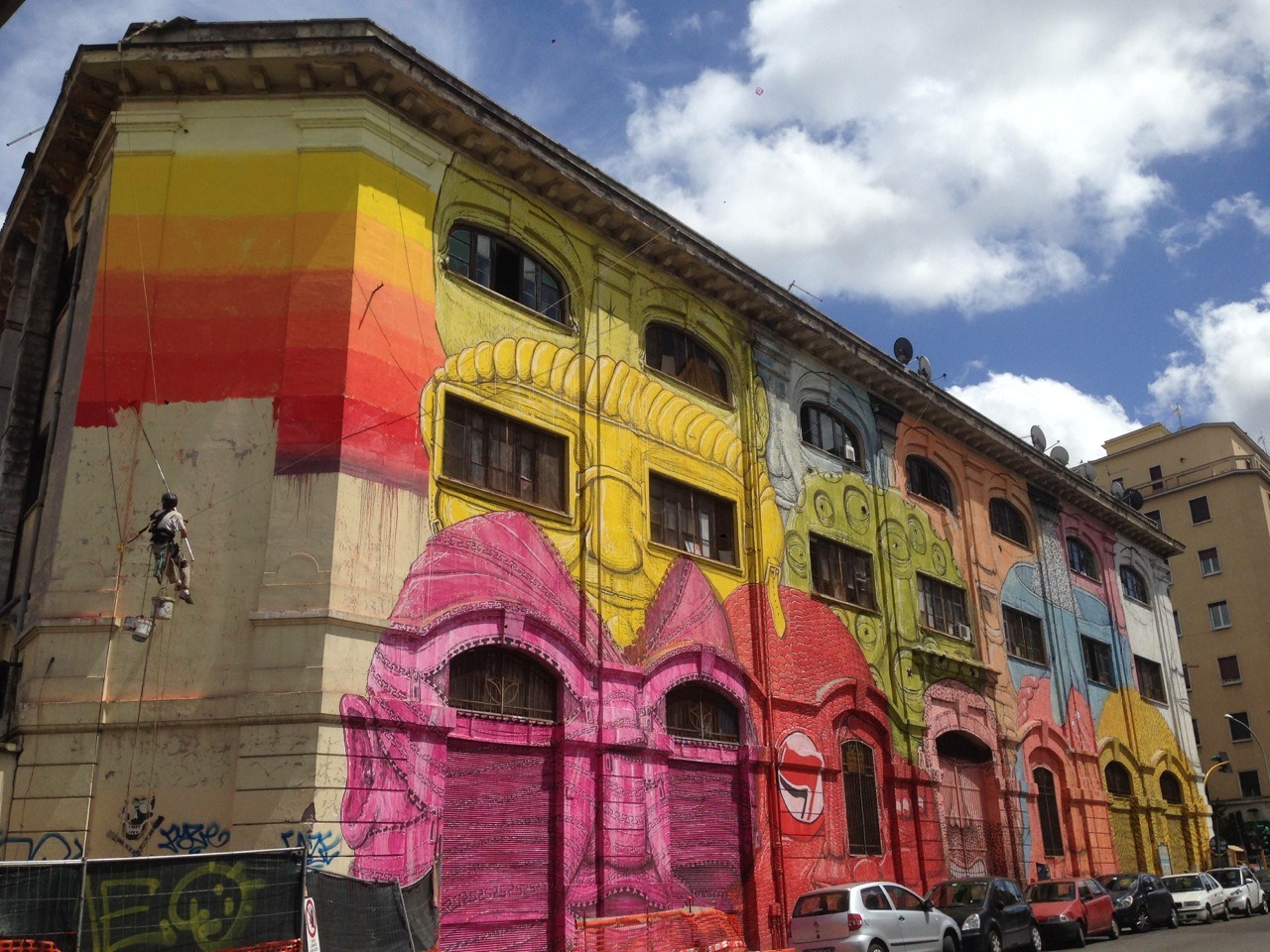 exhibition-ism:  Blu hits an old military warehouse in Rome with this massive mural 