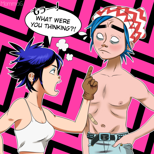 She was WORRIED!! 2D is more of a danger to Noodle’s mental state than himself.