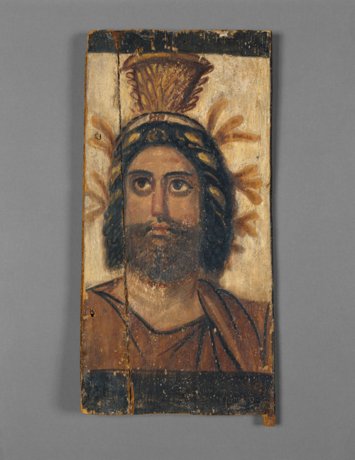 Panel with Painted Image of Serapis Romano-Egyptian, 100 C.E., Tempera on wood, The J. Paul Getty Mu