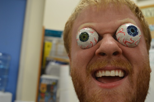 EYES, SCULPEY EYES! I needed a break, so I made eyes. I wanted to try making the iris instead of just painting it. Sculpey base, acrylic color, and a clear casting epoxy for the covering