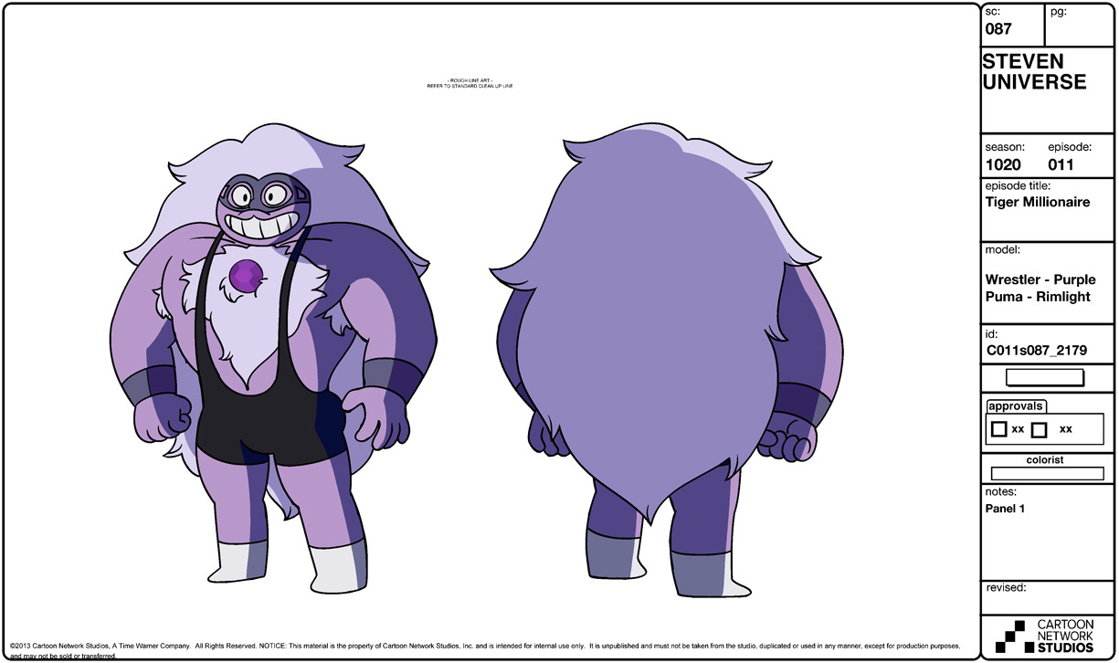 A selection of Character designs from the Steven Universe episode: “Tiger Millionaire”