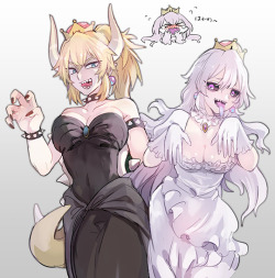 kinkykawaiiprincess:  seieiryu:  https://twitter.com/9jo_3/status/1044200321713504256  Princess bowser and princess boo are the cutest and you can’t tell me other wise. 