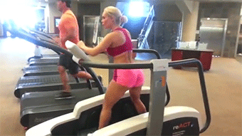 fitnessgifs4u:  Coco on Surf Board Machine…VIDEO  I had no idea such a thing existed.