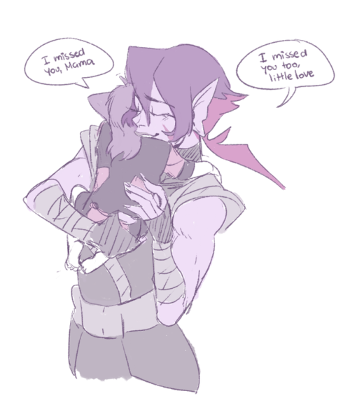cockismybusiness:AU where Keith is raised by the blades ;3;   (Sometimes a family is a tiny half gal