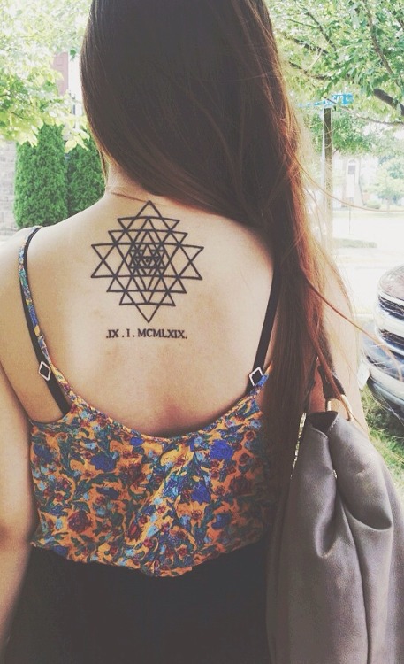 fuckyeahtattoos: Done by Duong.  Way of Ink, Springfield VA  Sri Yantra, and the birthday of my lovi