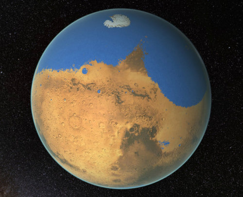 spacetimewithstuartgary:  NEW WATER CYCLE ON MARS DISCOVERED  ** Synopsis: Mars has lost much of its former amounts of water. Even today, hydrogen continues to escape into space. New calculations show how this is possible. **  Approximately every two