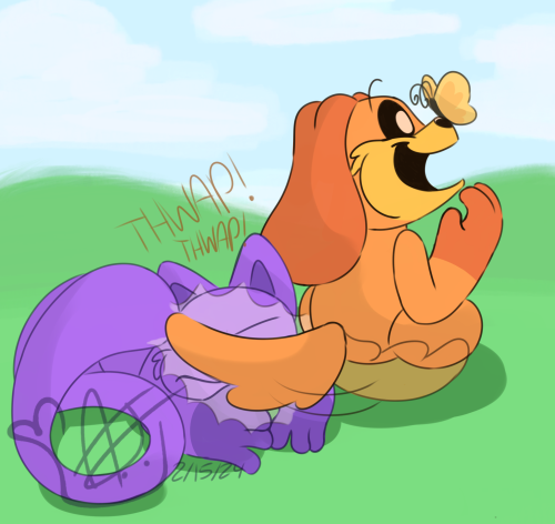 So I Saw A Video Of A Cat Getting Thwacked In The Face By A Wagging Dog Tail And Got This Idea Jfksjgjds