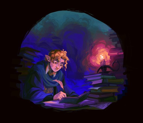 Some Art Of My New Little Wizard Guy, Haddock! Plus Art Under The Cut Of Him At Age 10 Before Some Uh
