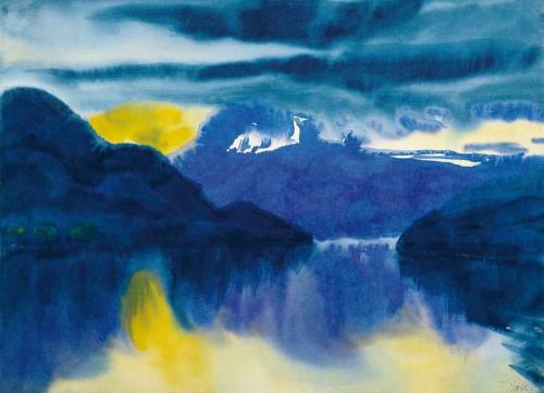 nobrashfestivity:Emil Nolde, Lake Lucerne, 1930, Watercolor on Japanese Vellum