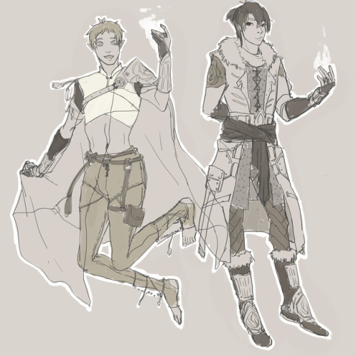 dragon age inspired doodles that ive had in folder for while