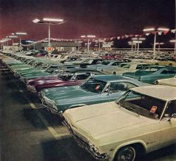 oldschoolgarage:  Chevy dealership,circa 1966