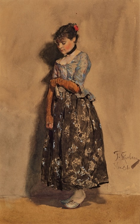 fleurdulys:Young Lady with a Fan - Franz Skarbina