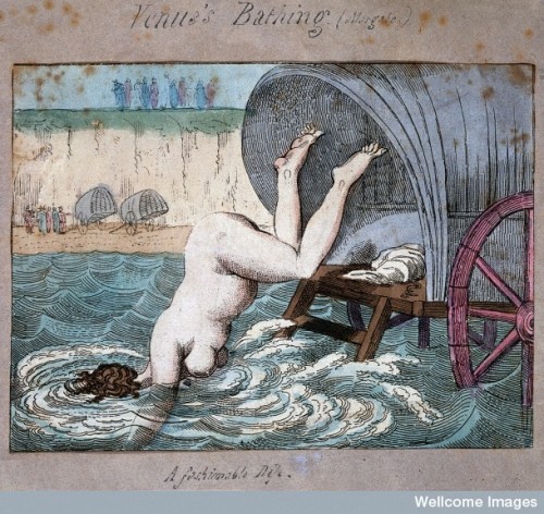 darksilenceinsuburbia: Thomas Rowlandson1. Venus’s Bathing (Margate) A woman diving off a bathing wa
