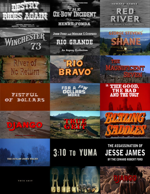 title-cards: Westerns through the years