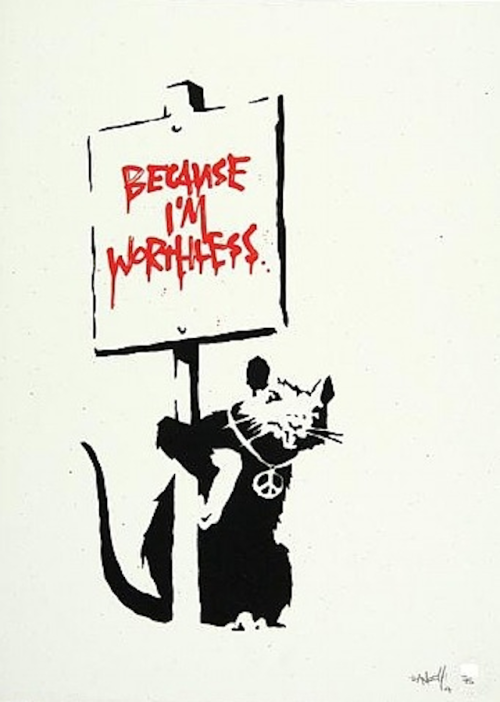 artnet:  Top 300 Artists Check out the top 300 most popular Modern and Contemporary artists around the world right now.  Pictured: Banksy’s Because I’m Worthless 