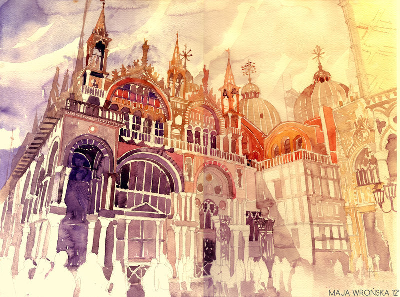 artmonia:  Maja Wrońska - 24 year old female artist from Poland. Watercolor on