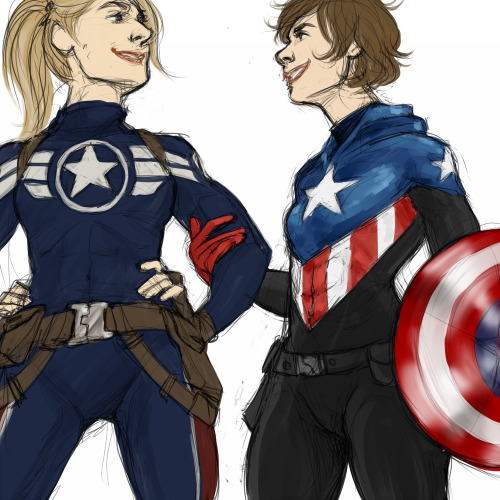 queercap:felixandria:a very quick and gross and messy commander rogers &amp; buckycap for haipollai,