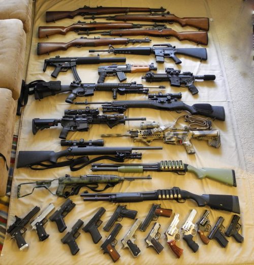 coffeeandspentbrass:  oppaiokudasai:  Cousin’s collection (updated)  All those 1911’s, M1’s, and M1A’s. Unf. 
