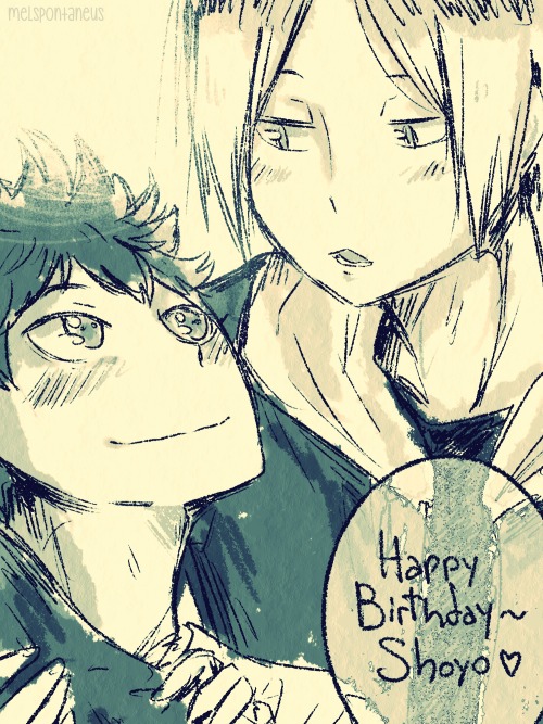 melspontaneus:happy bday~ shoyo ♡ ((imagine kenma going to miyagi just for shoyo’s bday ngbhklsdkngn