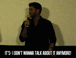 jensenacklesmishacollins:  Jensen: Yeah, I mean there have been a number of scenes that have been just very difficult whether it was, you know, technically difficult or whether emotionally difficult. I would say there was one recently that was rather