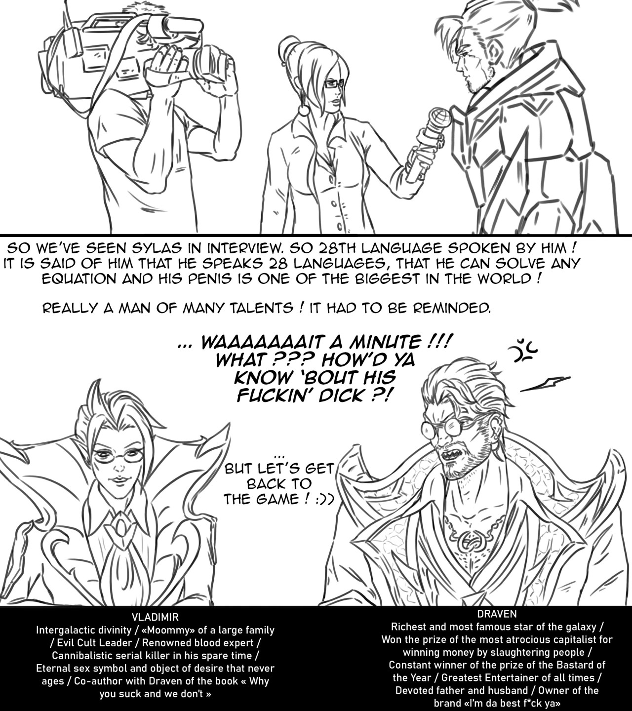 Cafe cuties Vladimir and Debonair Draven casters  Also featuring Forecast Janna and Project Sylas. Very old comic I needed to draw inspired by a duo of streamers #League of Legends  #LoL League of Legends #draven #draven league of legends #draven lol#debonair draven#cafe cuties #cafe cuties vladimir #vladimir lol #vladimir league of legends  #draven x vladimir #dravimir#janna forecast#sylas #sylas league of legends #project sylas#comic#funny#memes#lol fanart #league of fanart #fanart#art