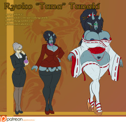 lurkergg:  Tuna REBORN!  From stern ruthless business woman to sex crazed and ruthless Oni woman.  This month’s transformation sequence. This one is more of a progression  technically but it still shows the different stages of transformation.  Tuna