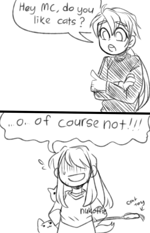 When you’re a cat lover but you have to deny your love for cats in Zen’s route. [ COMMIS