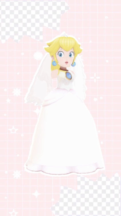 pastel-blaster:Princess Peach in a wedding dress wallpapers for @manamikun