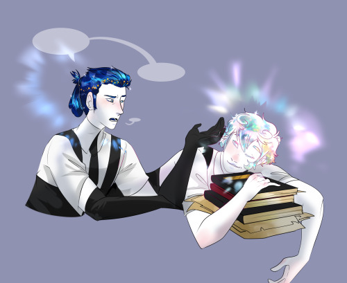 My Arcana + Houseki no Kuni auAsra is opal, Julian and Portia are Jaspers, the Count and Countess ar